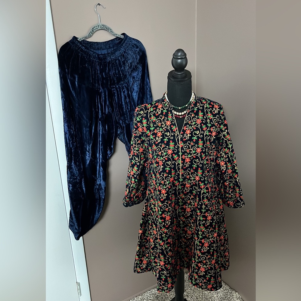 Pakistani velvet anarkali set